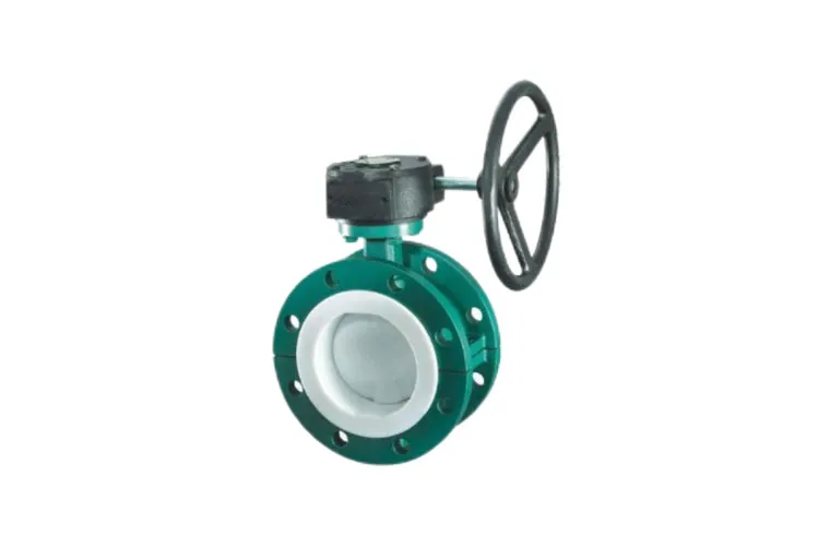 باز و بسته شدن سریع شیر پروانه ای PTFE